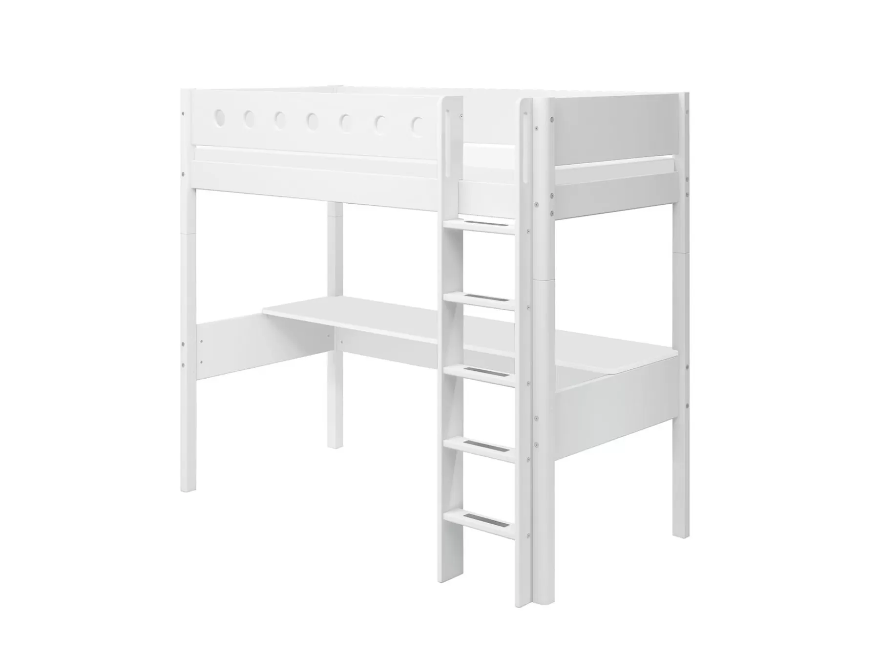 FLEXA Cama alta con escalera recta^ Camas Con Escritorio | Camas Altas