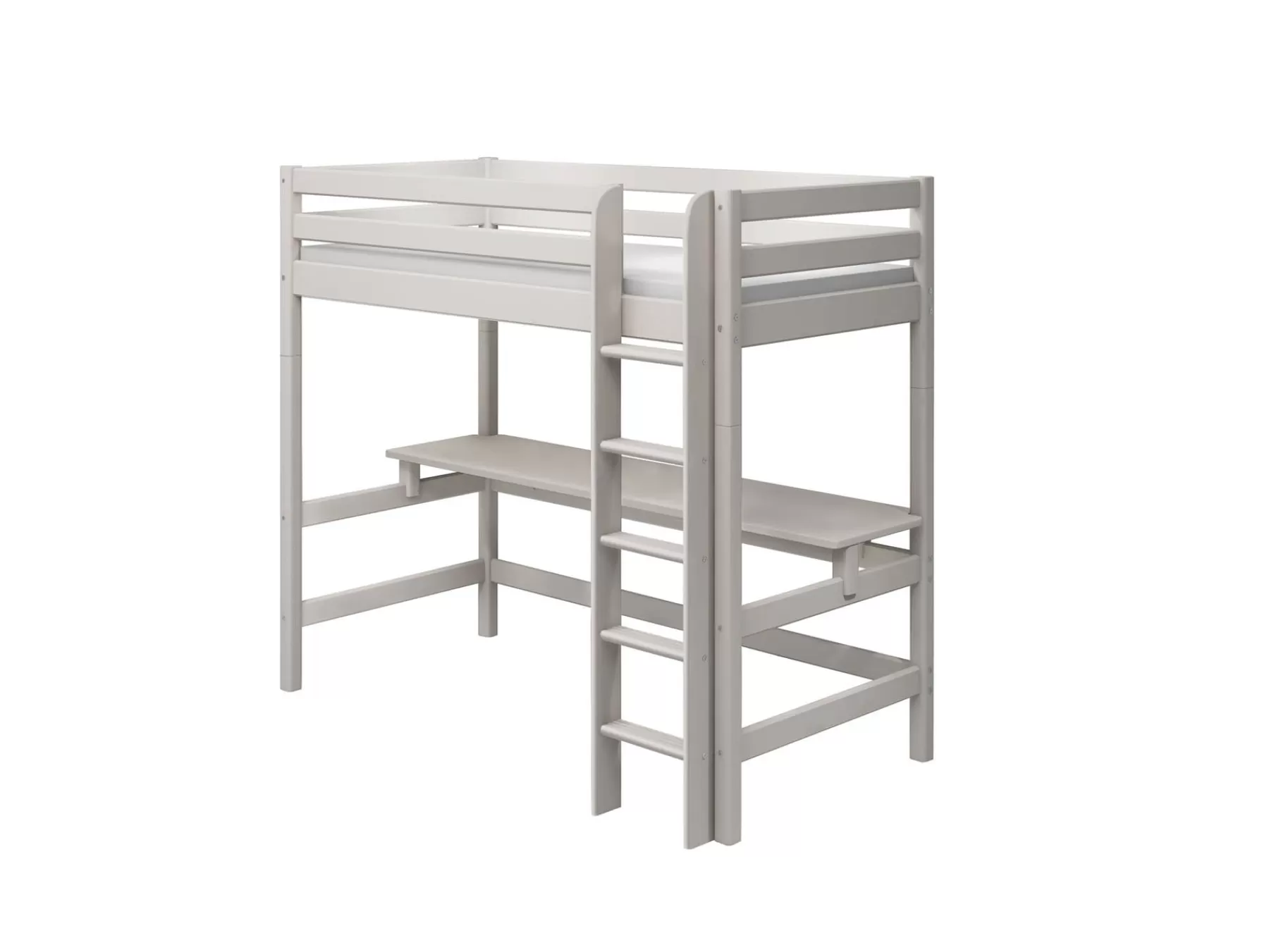 FLEXA Cama alta con escalera recta y escritorio^ Camas Con Escritorio | Camas Altas