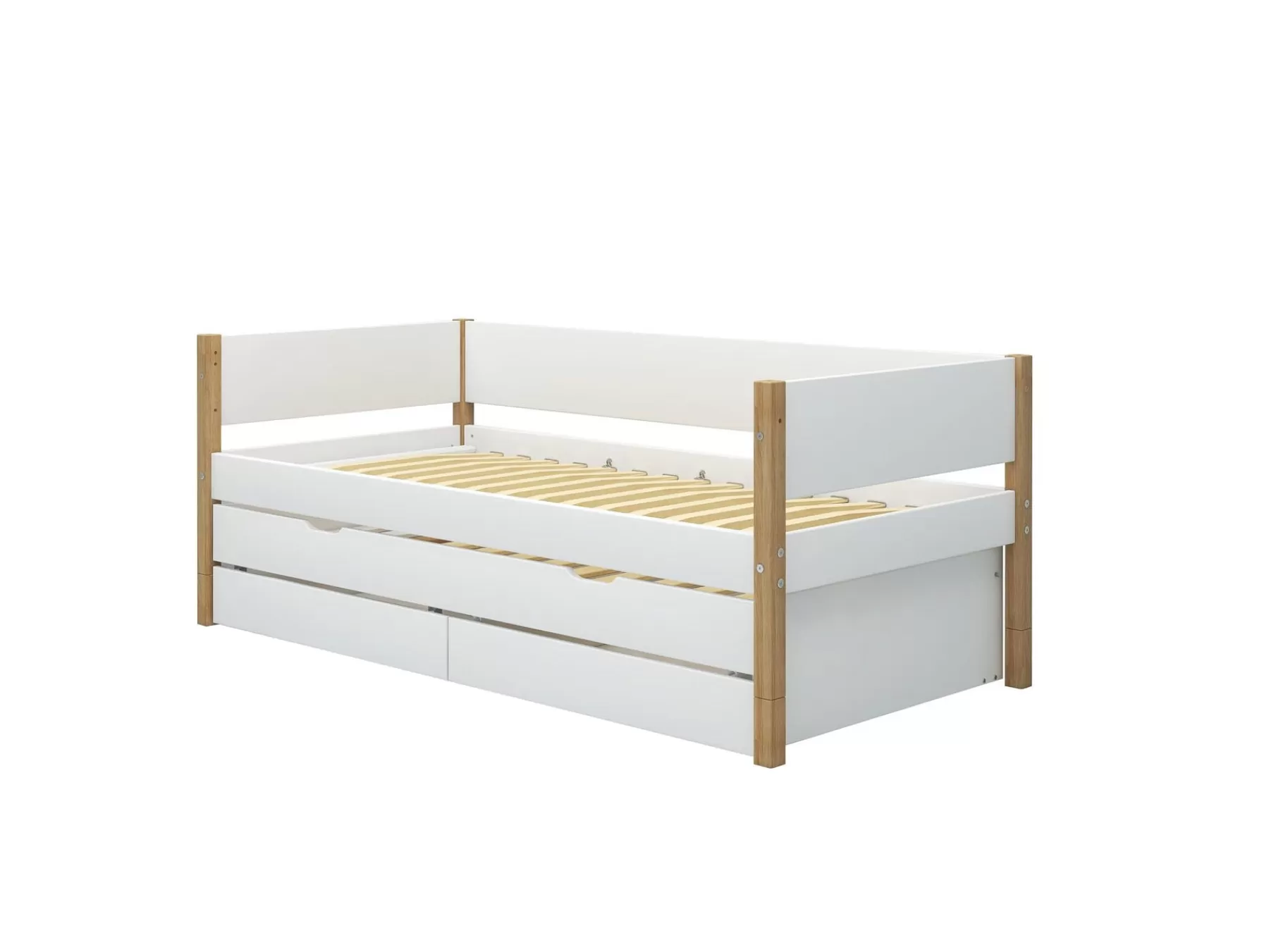 FLEXA Cama individual con cama de invitados y 2 cajones^ Camas Con Cama Nido | Camas Con Cajones