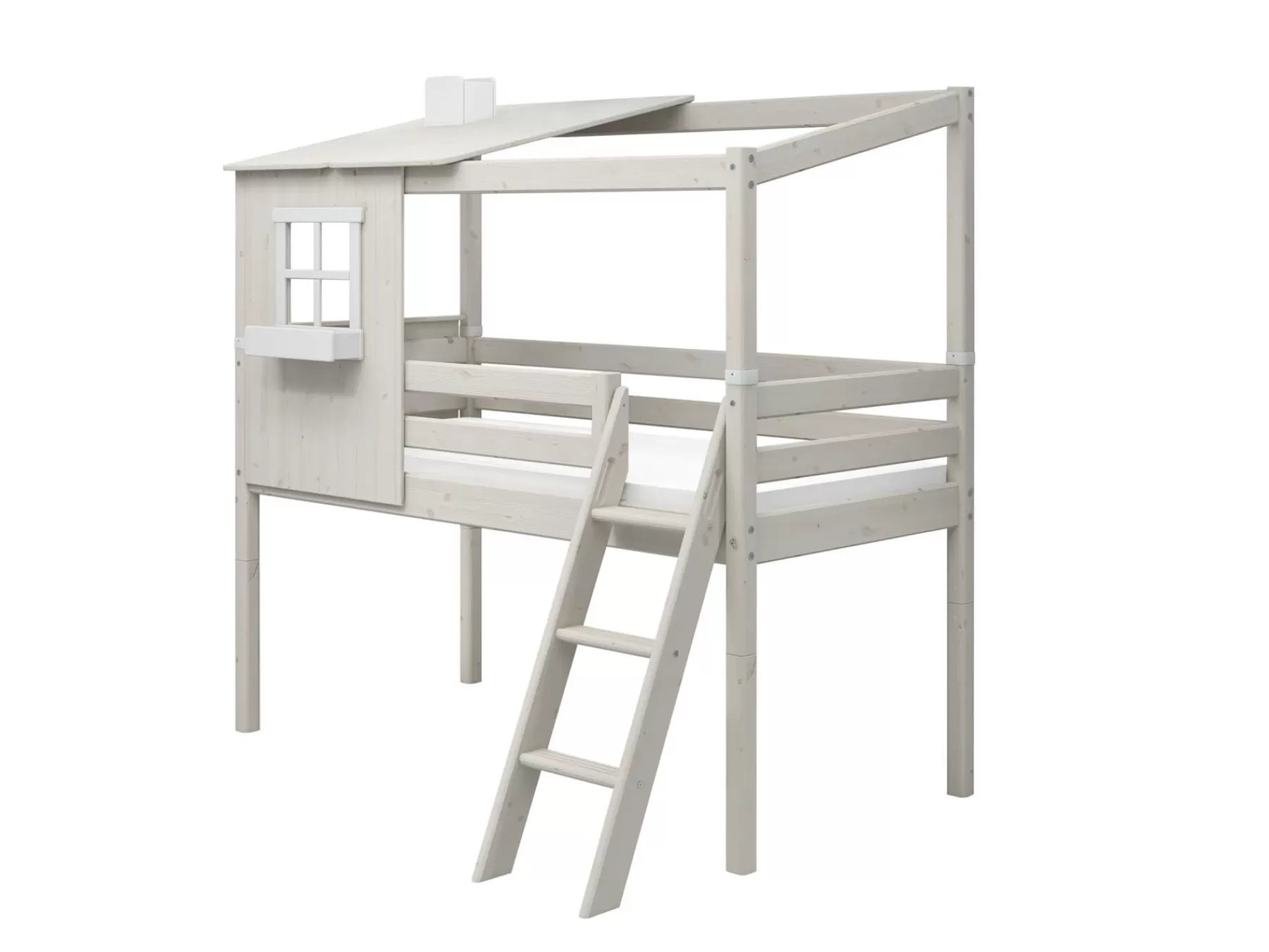 FLEXA Cama media-alta con 1/2 Casa Classic^ House Beds | Camas Media-altas