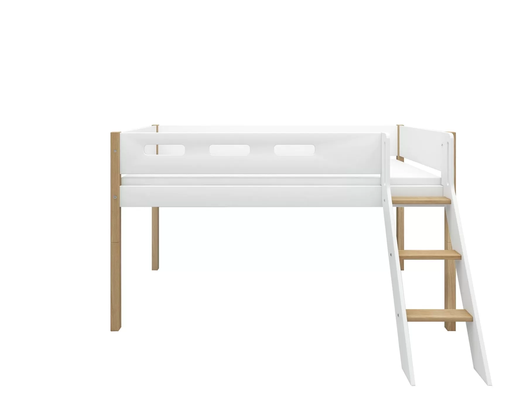 FLEXA Cama media-alta con escalera inclinada^ Camas Media-altas