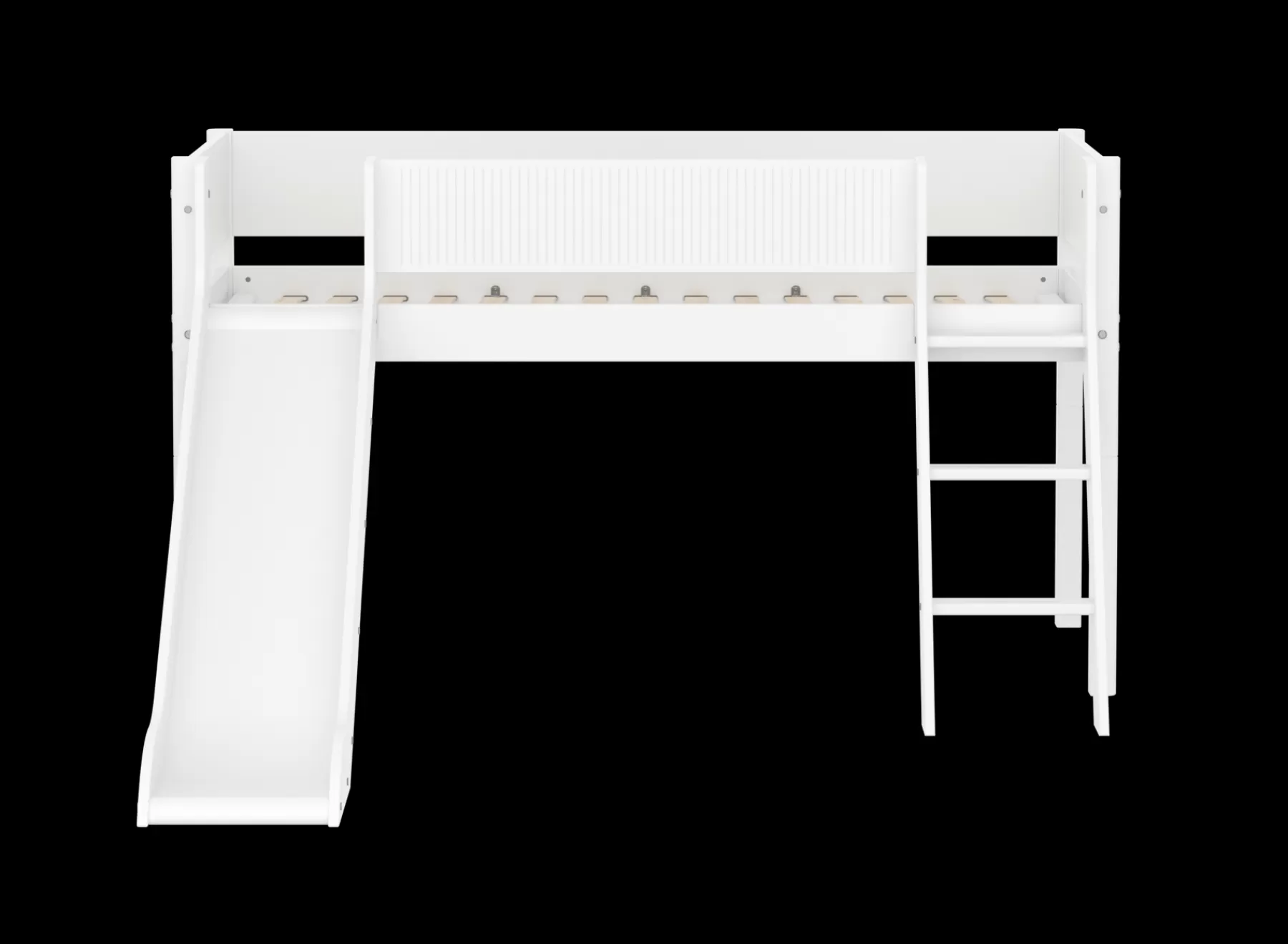 FLEXA Cama media-alta con escalera inclinada y tobogán^ Camas Media-altas