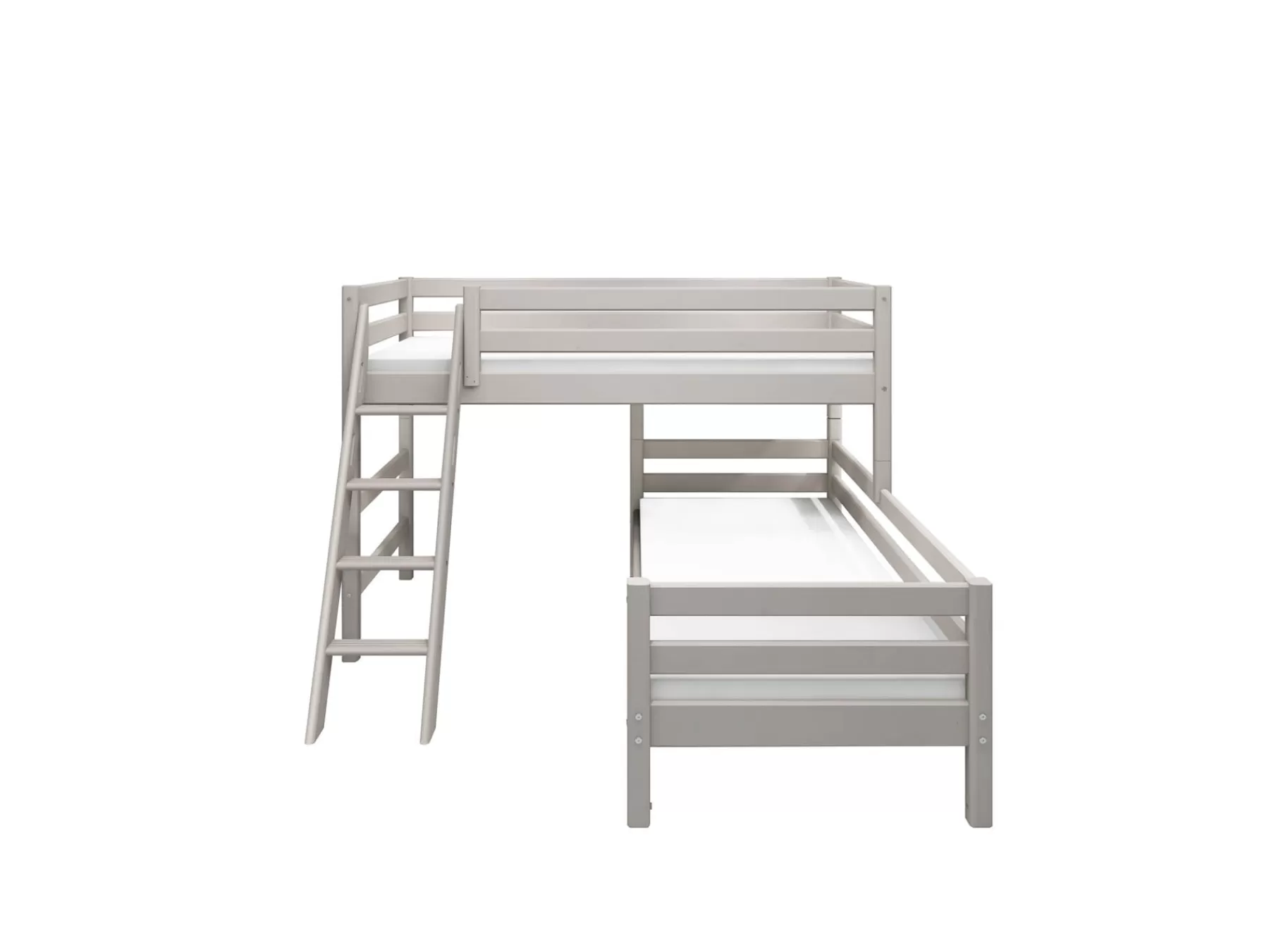 FLEXA Cama semi-alta con escalera inclinada^ Literas | Camas Media-altas