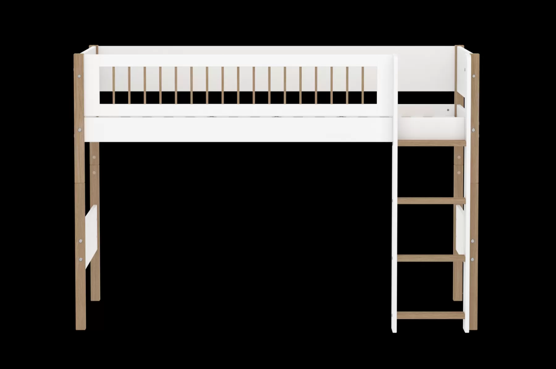 FLEXA Cama semi-alta con escalera recta^ Camas Media-altas